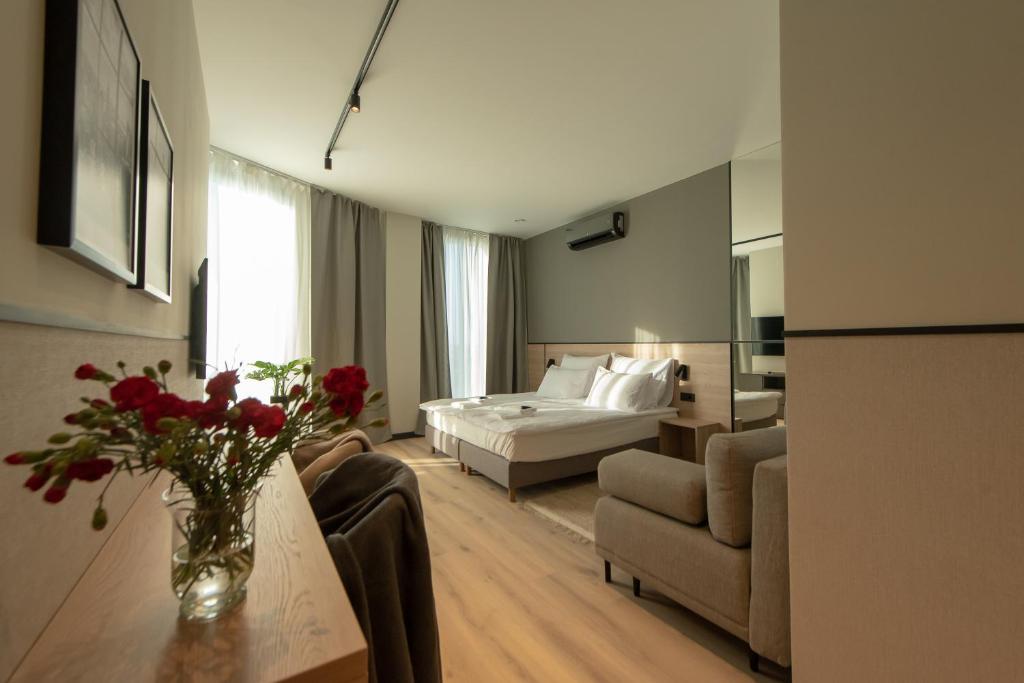 Posteľ alebo postele v izbe v ubytovaní Sarnia Point Apartamenty Prestige