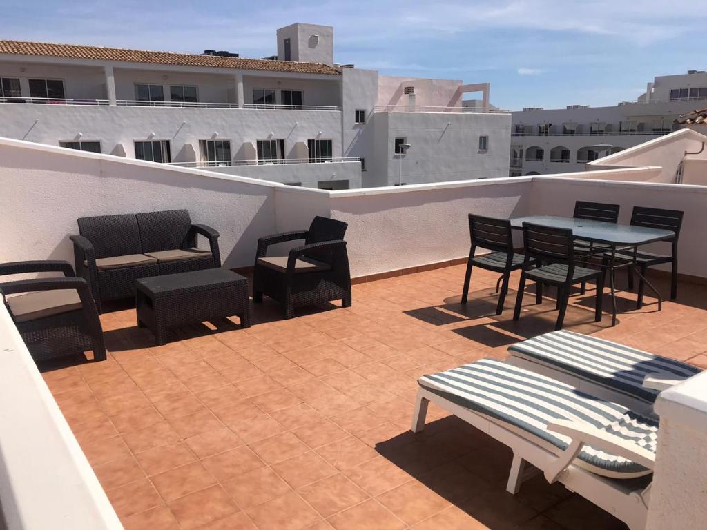 Balkon lub taras w obiekcie Apartamento-Solárium playa Marina de la Torre