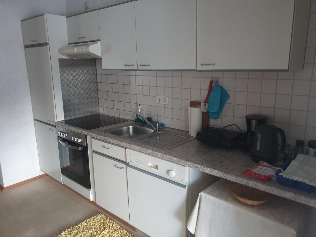 Kuchyň nebo kuchyňský kout v ubytování Lerchenhof