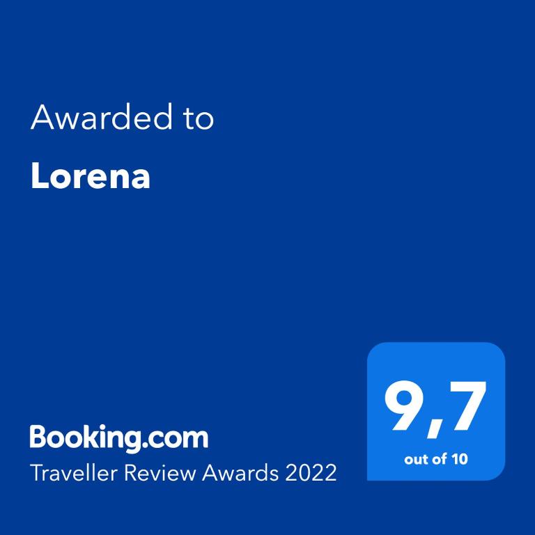 Certifikát, ocenenie alebo iný dokument vystavený v ubytovaní Lorena