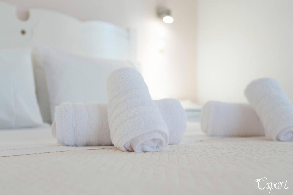 Postel nebo postele na pokoji v ubytování Eight Dimensions Capari Suites Elafonisos