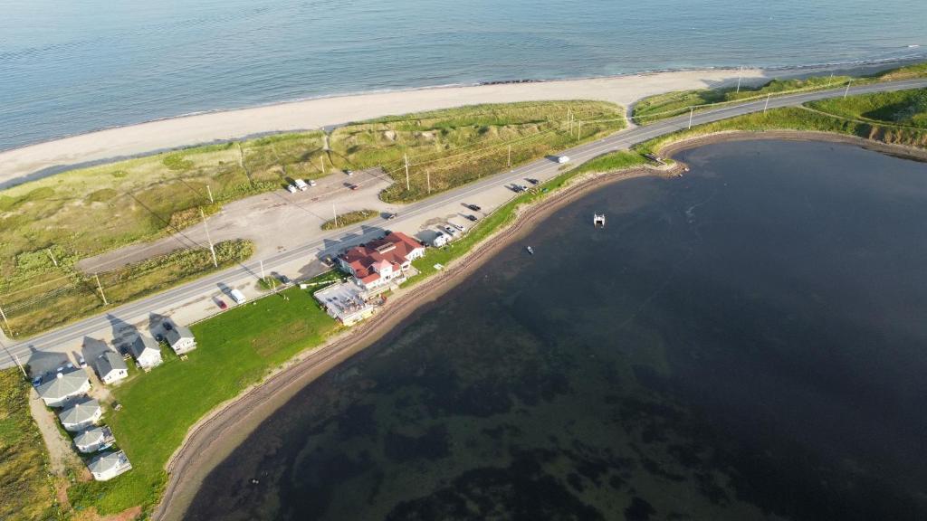 an aerial view of a park next to a beach at Auberge Paradis Bleu in Fatima