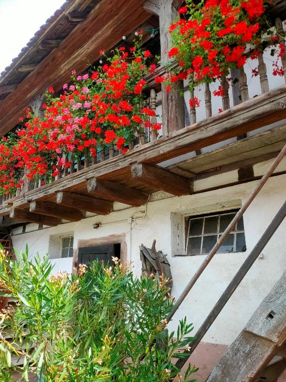 Balkón nebo terasa v ubytování Chambres d'hôtes de charme à la ferme Freysz
