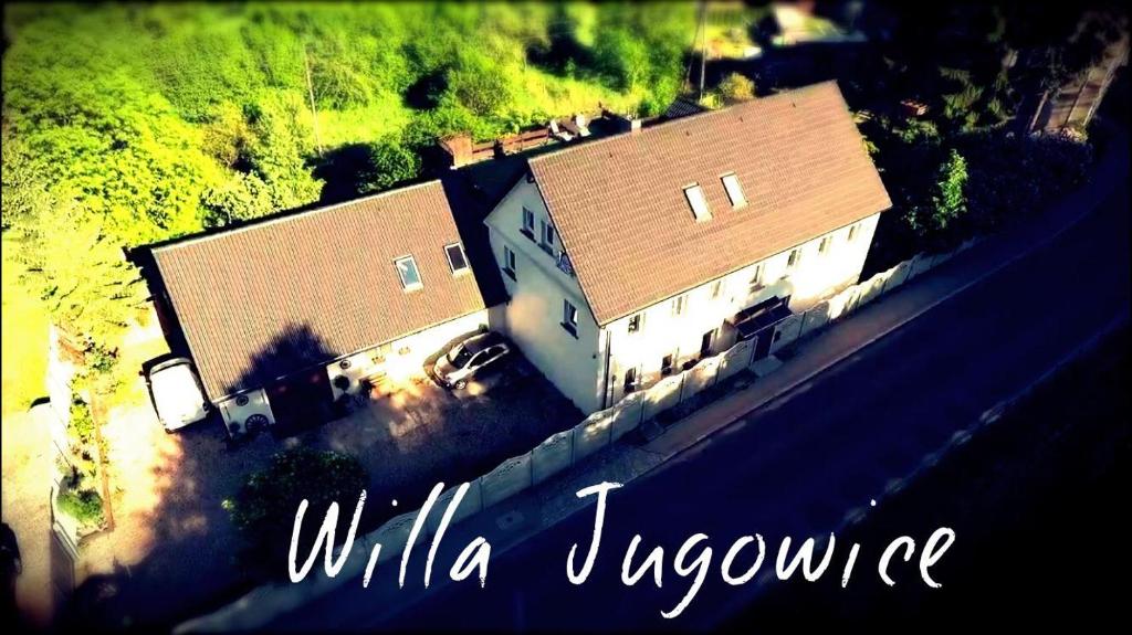 an overhead view of a house with a roof at WILLA Jugowice in Jugowice