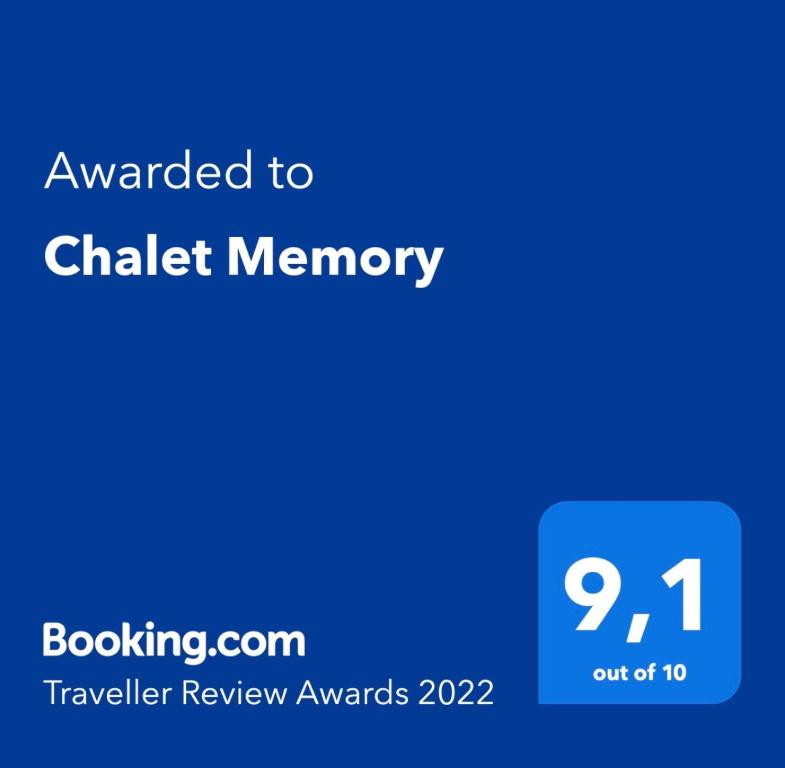 a screenshot of a cell phone with the text awarded to chalk memory at Chalet Memory in Zermatt