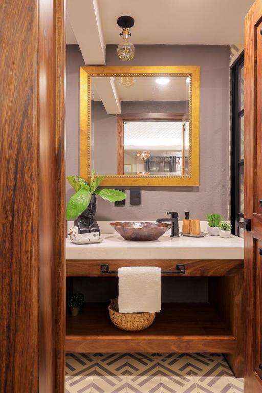 Koupelna v ubytování Hotel Casamada