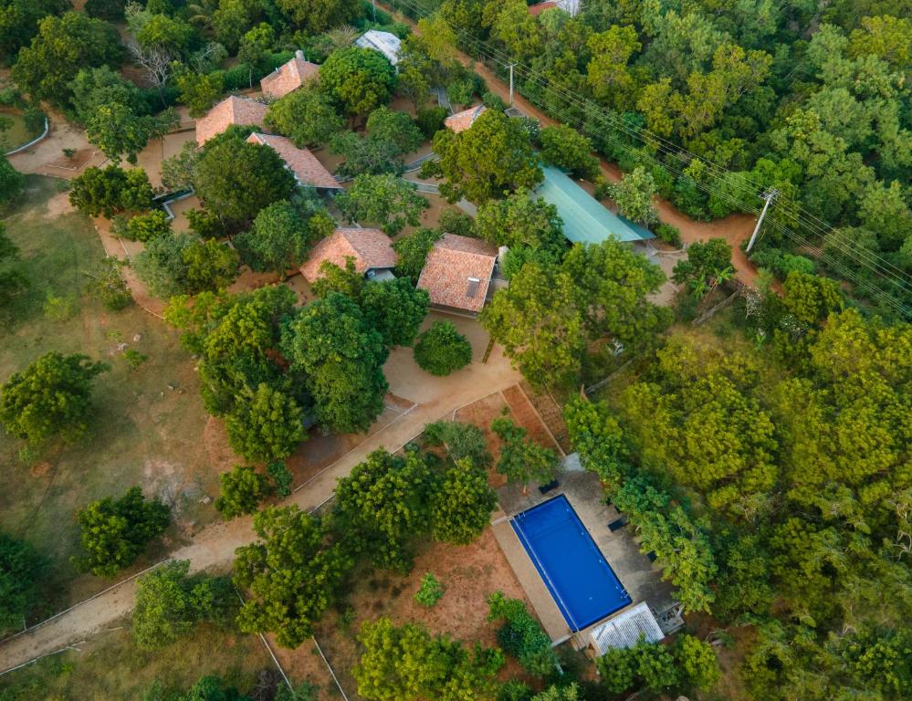 Letecký snímek ubytování Koragaha Lodge - Yala