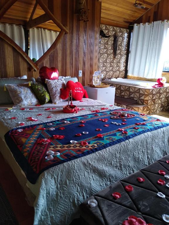 Postel nebo postele na pokoji v ubytování Pousada Rancho da Montanha