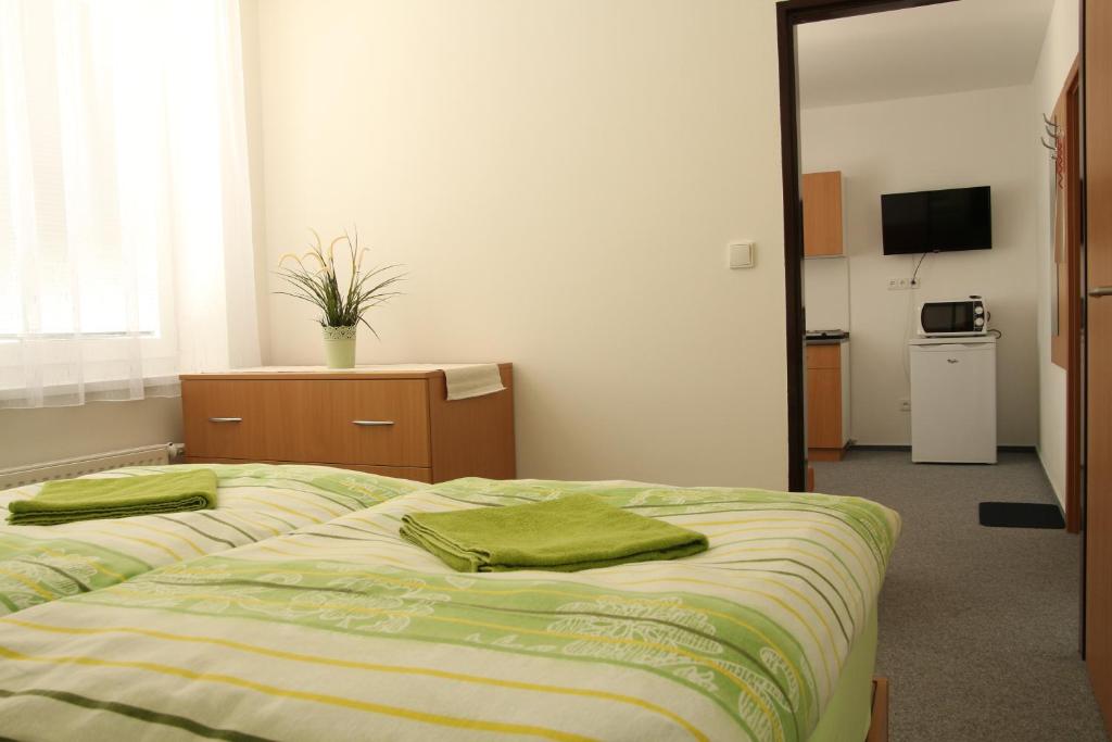 Postel nebo postele na pokoji v ubytování Penzion Bobule