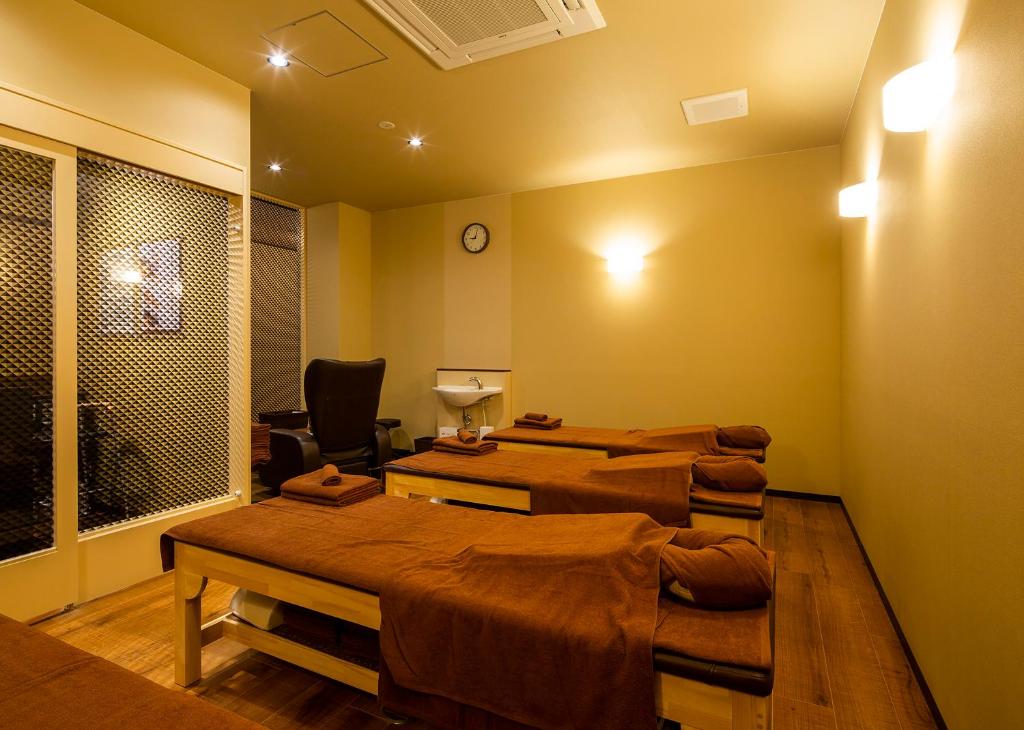Lázně a/nebo wellness v ubytování Manten no Yu Michi no Yado