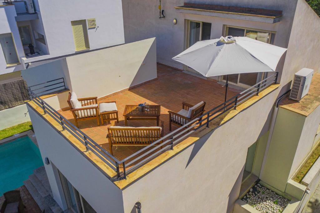 A balcony or terrace at Villa Bonaire Sky / Villa Carmen