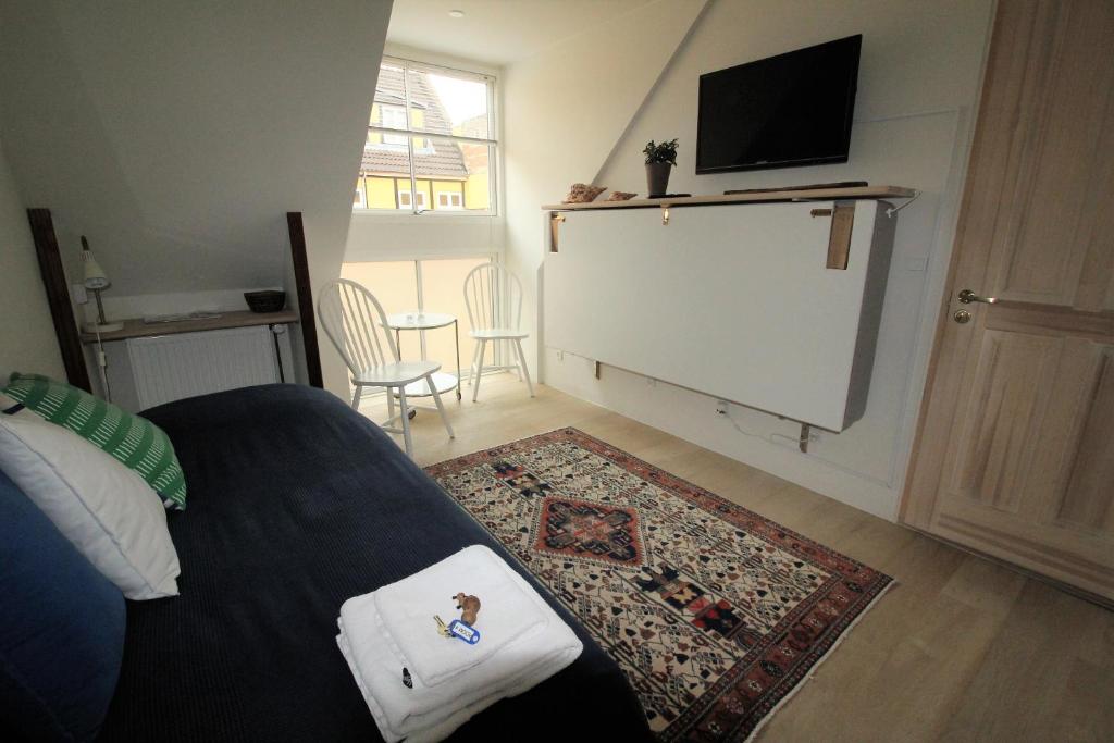 TV a/nebo společenská místnost v ubytování Odense City B&B