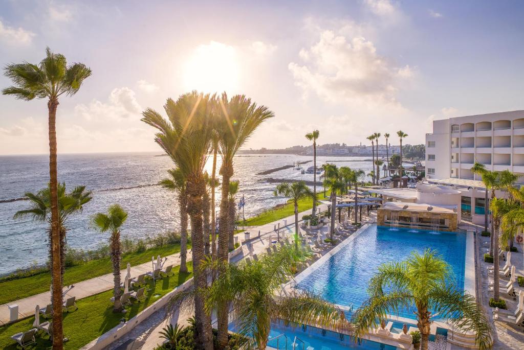 a view of the ocean from the resort at Alexander The Great Beach Hotel in Paphos City