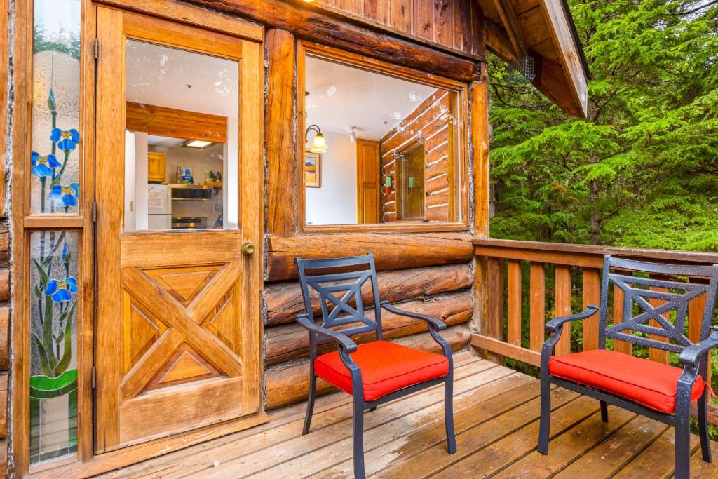 Balkón nebo terasa v ubytování Cozy Tree & Ski House