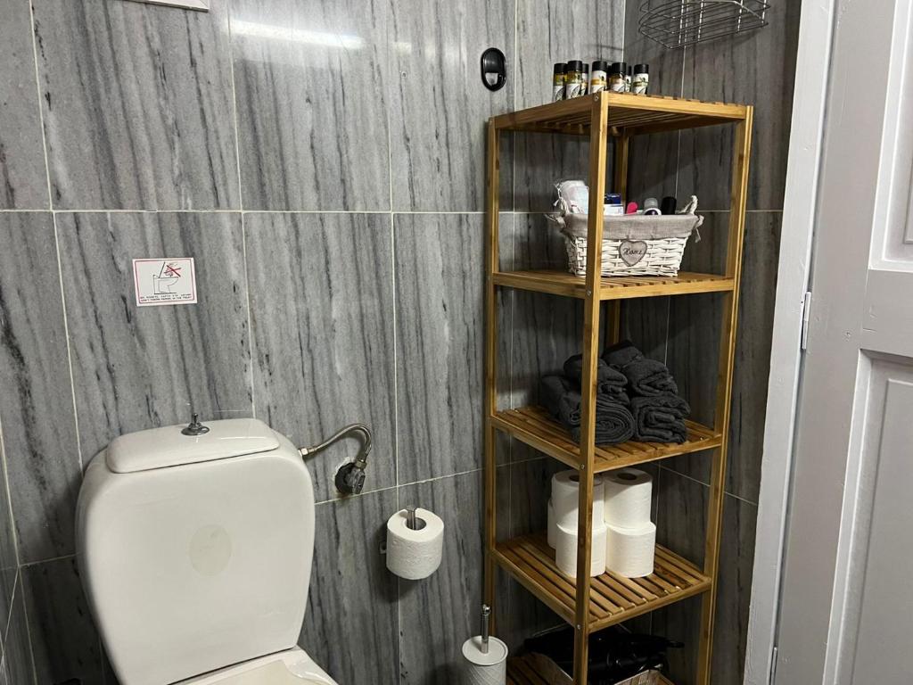 A bathroom at Beachside studio Ornos area