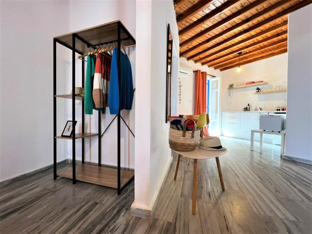 A kitchen or kitchenette at Beachside studio Ornos area