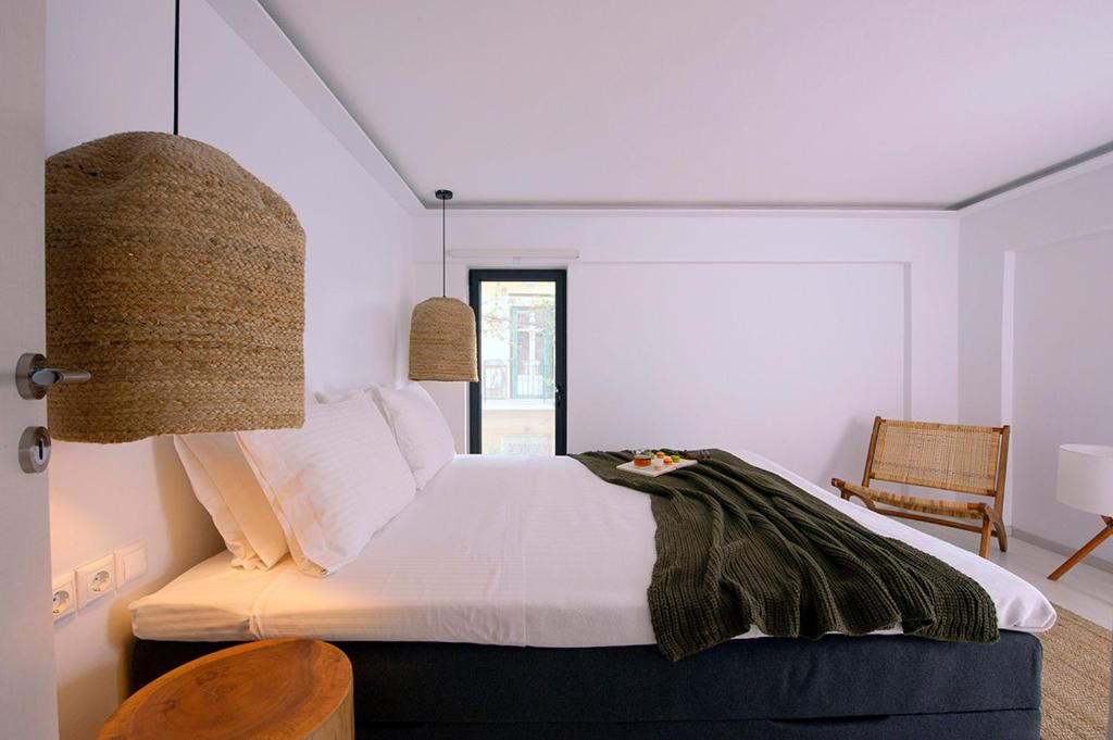Posteľ alebo postele v izbe v ubytovaní Corfu Town Stylish Twin Apartment