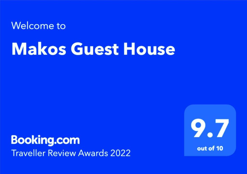 Certificat, premi, rètol o un altre document de Makos Guest House