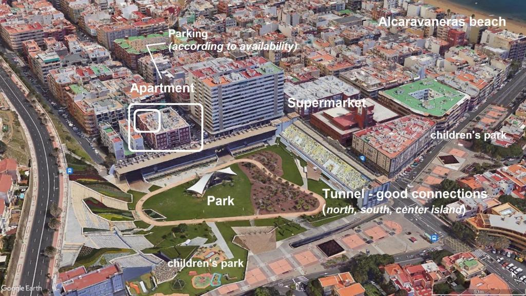 ラスパルマス・デ・グランカナリアにあるTurina House - 3 habitacionesの市再開発案地図