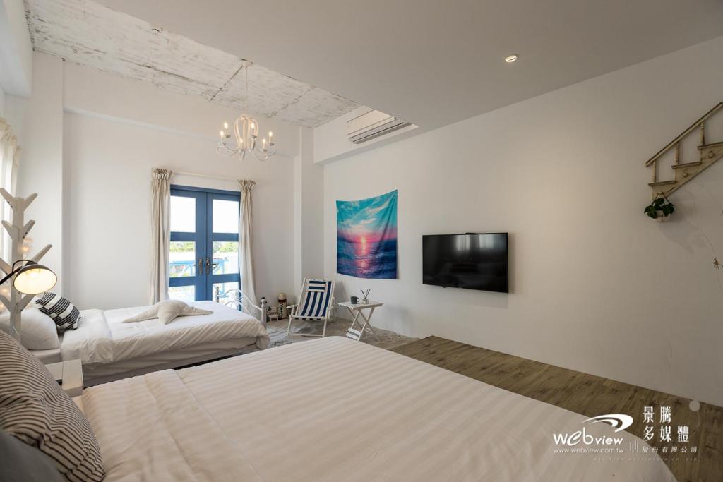 Blue White - Chambre Quadruple Avec Salle De Bain