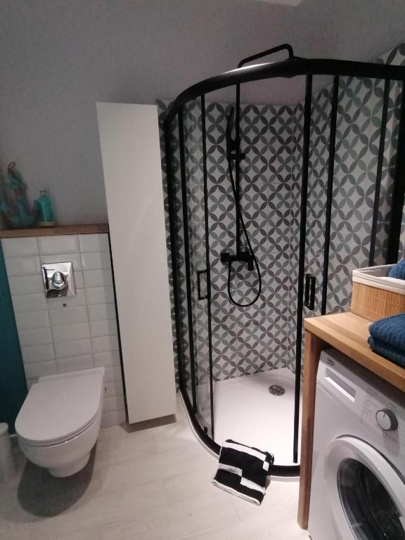 Łazienka w obiekcie APARTAMENT przy jeziorze
