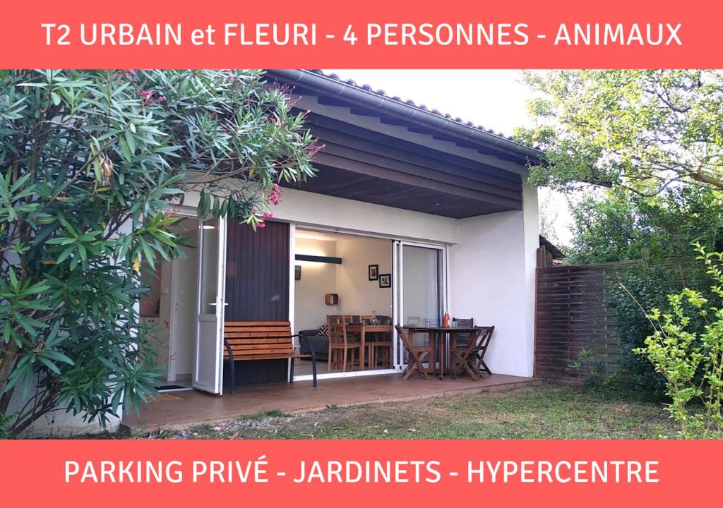 a collage of photos of a house at Le Baionarena 4 pers-terrasse-parking-hypercentre in Labenne