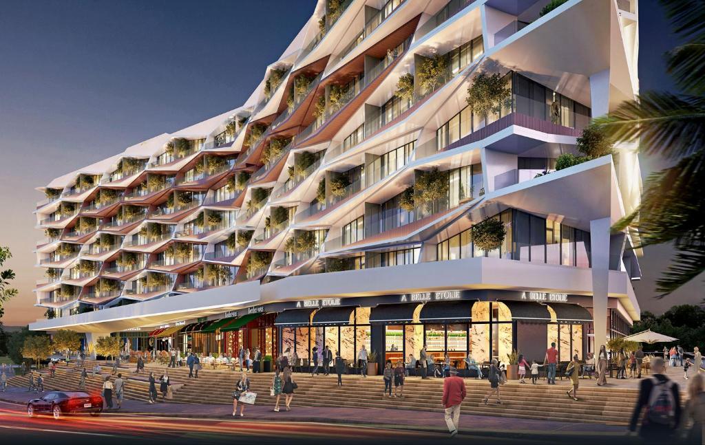 a rendering of a building with people walking in front of it at Benesta Residence by NewInn in Istanbul