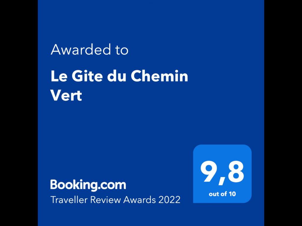 Certifikát, hodnocení, plakát nebo jiný dokument vystavený v ubytování Le Gite du Chemin Vert