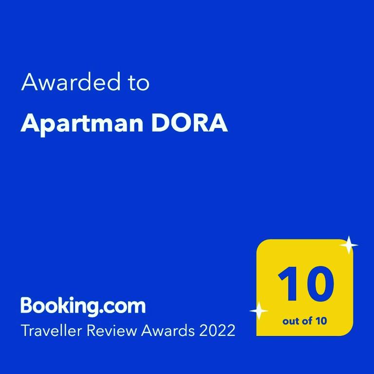 Certifikát, hodnocení, plakát nebo jiný dokument vystavený v ubytování Apartman DORA