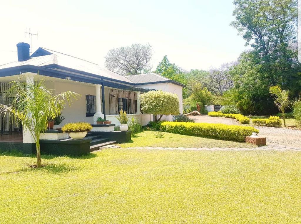 a house with a grass yard with a house at Choice Guesthouse and Backpackers in Bulawayo