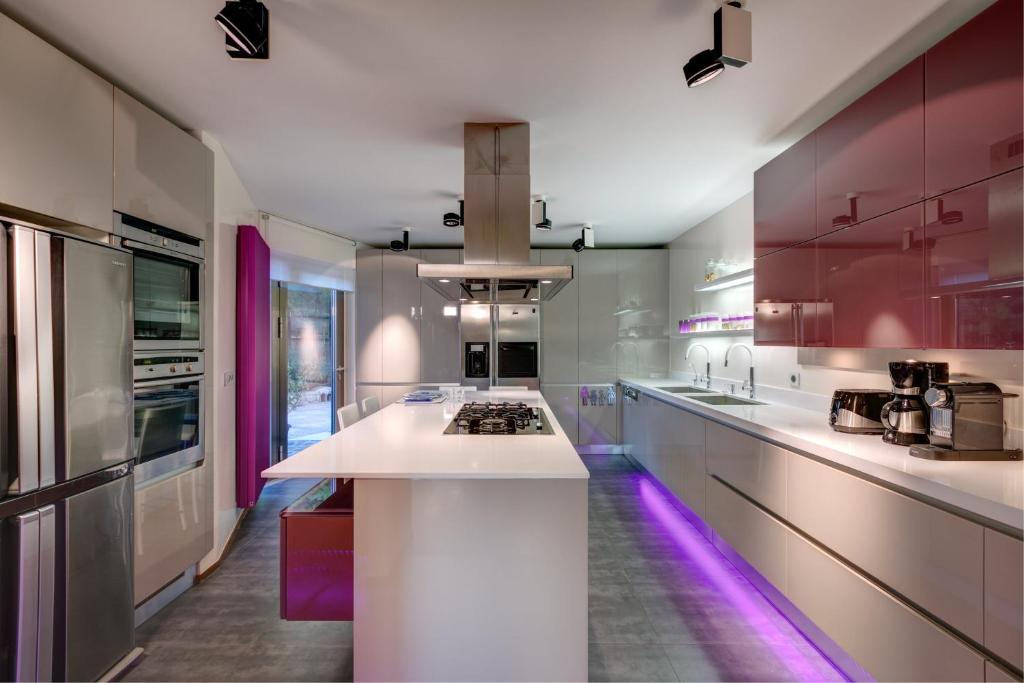 Kuchyň nebo kuchyňský kout v ubytování Luxurious Villa Philoxenia