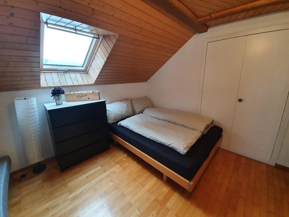 Voodi või voodid majutusasutuse Schöne 3 1/2 Zimmer Wohnung in der Zentralschweiz toas