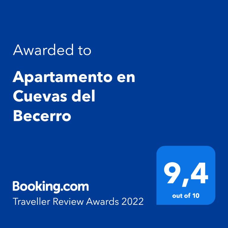 Certifikát, ocenenie alebo iný dokument vystavený v ubytovaní Apartamento en Cuevas del Becerro
