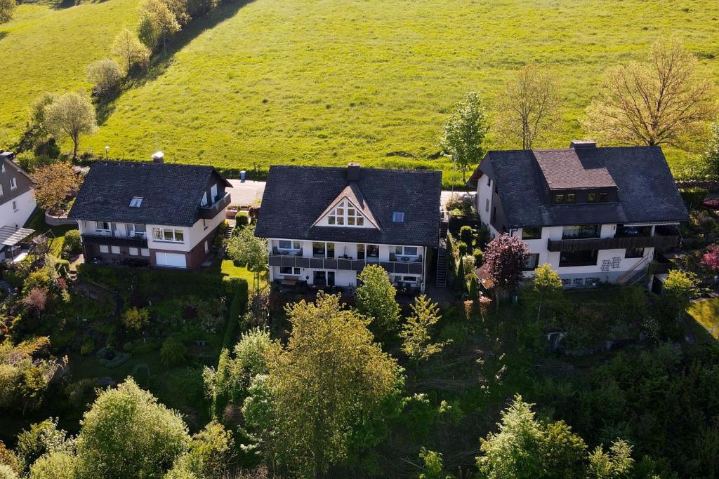 an aerial view of a house at Ferienhaus Wahle in Olsberg