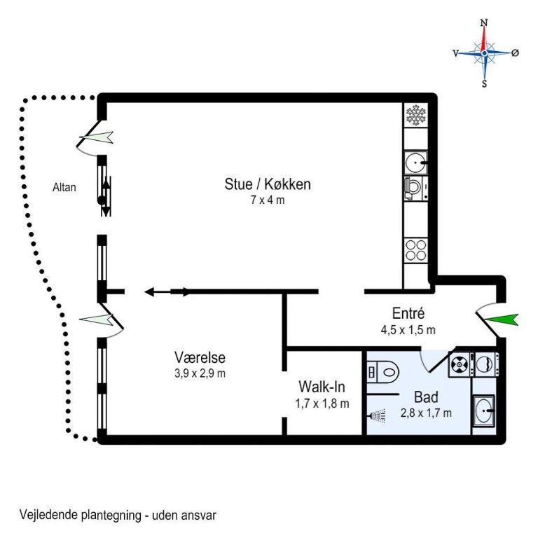 Půdorys ubytování Apartment Aarhus Ø, with sea view