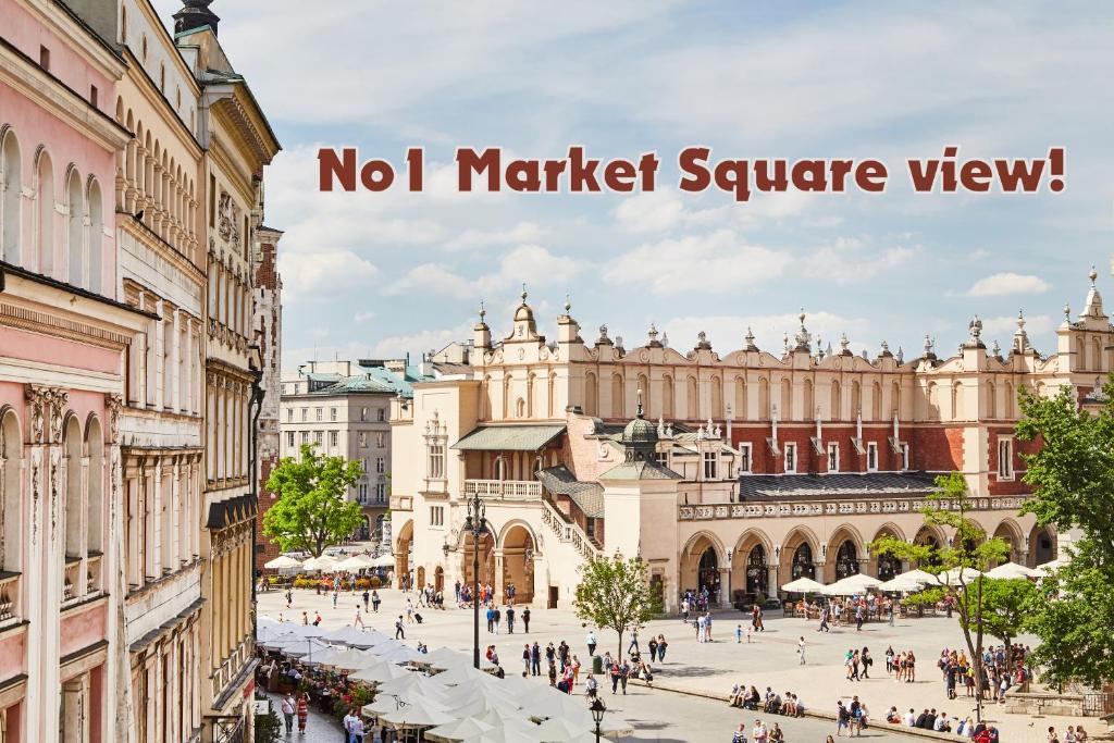 a picture of a city with the words not market square at Krakow For You Main Square Apartments in Krakow