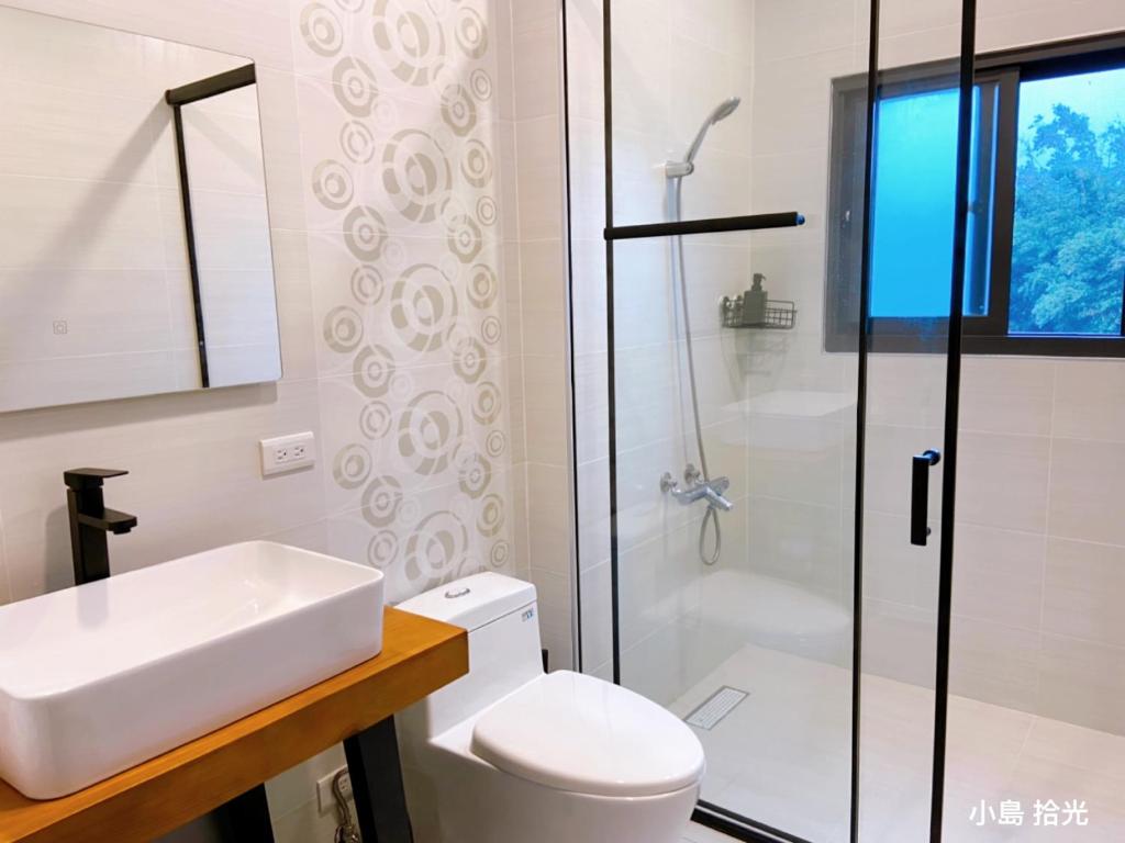 Vannituba majutusasutuses 小島拾光 宜蘭田間包棟民宿Taiwan Yilan Private Villa Paddy view with tranquil & chill vibes