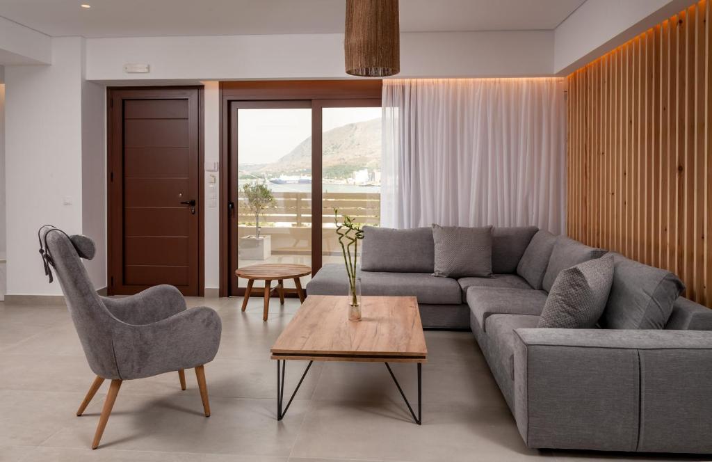 Posezení v ubytování Thyme Sea View Apartments by 8essentially