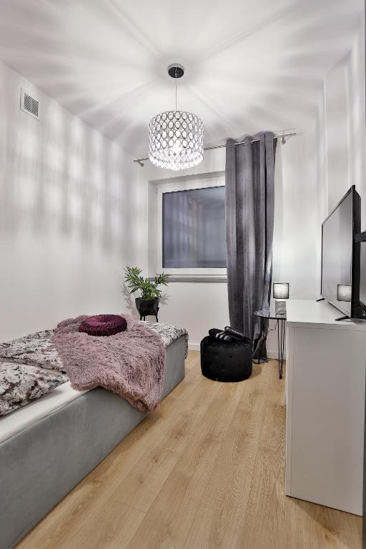 Televízia a/alebo spoločenská miestnosť v ubytovaní Nowoczesne Apartamenty typu Superior - Bulwary Rabka Zdrój - Balia - Blisko Park Zdrojowy