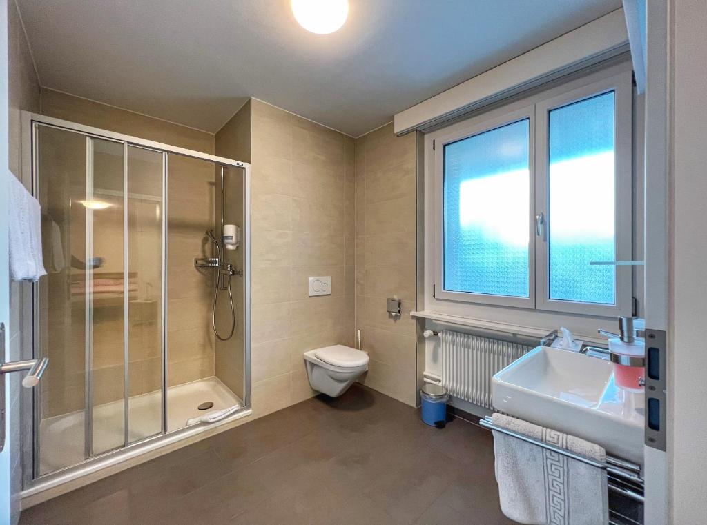 Koupelna v ubytování Hotel Hecht