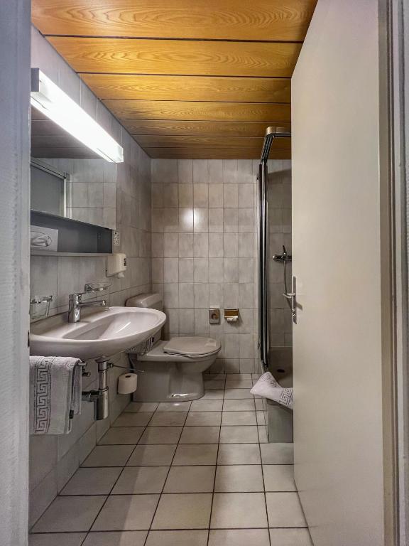 Koupelna v ubytování Hotel Hecht