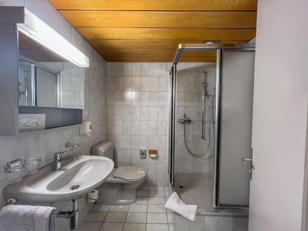 Koupelna v ubytování Hotel Hecht