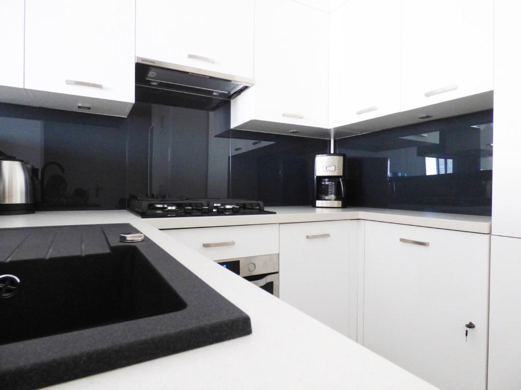 Kuchyňa alebo kuchynka v ubytovaní Plac Grzybowski Apartment