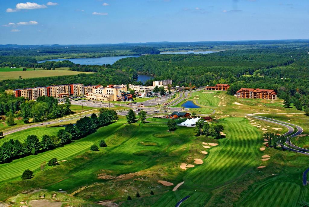 an aerial view of the golf course at a resort at Chula Vista Resort, Trademark Collection by Wyndham in Wisconsin Dells