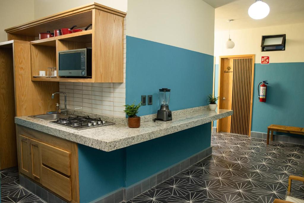 Kuchyň nebo kuchyňský kout v ubytování Hotel Casa Jima Agave