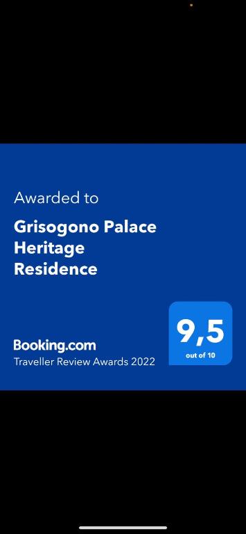 Certifikát, hodnocení, plakát nebo jiný dokument vystavený v ubytování Grisogono Palace Heritage Residence