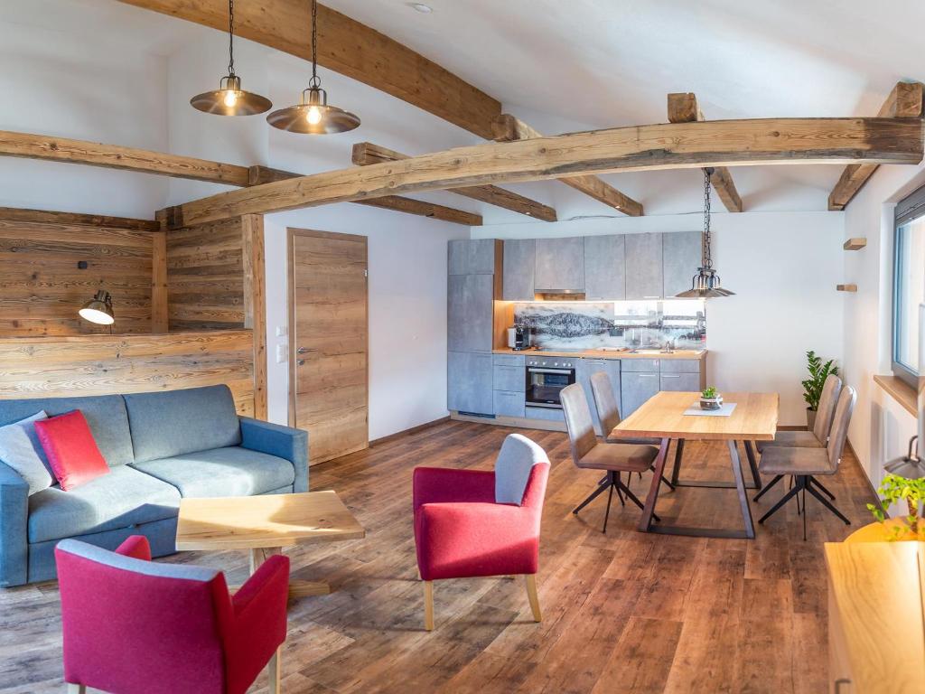 Kuchyň nebo kuchyňský kout v ubytování Gasthof Appartements Gamskar