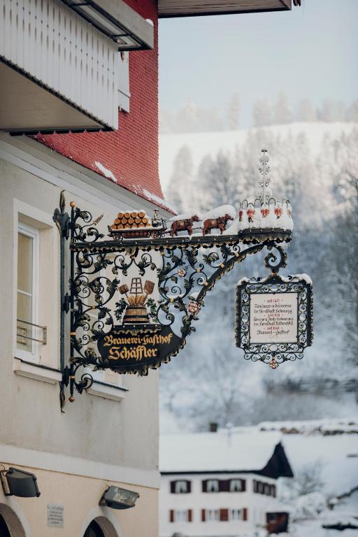 Brauereigasthof Schäffler v zimě