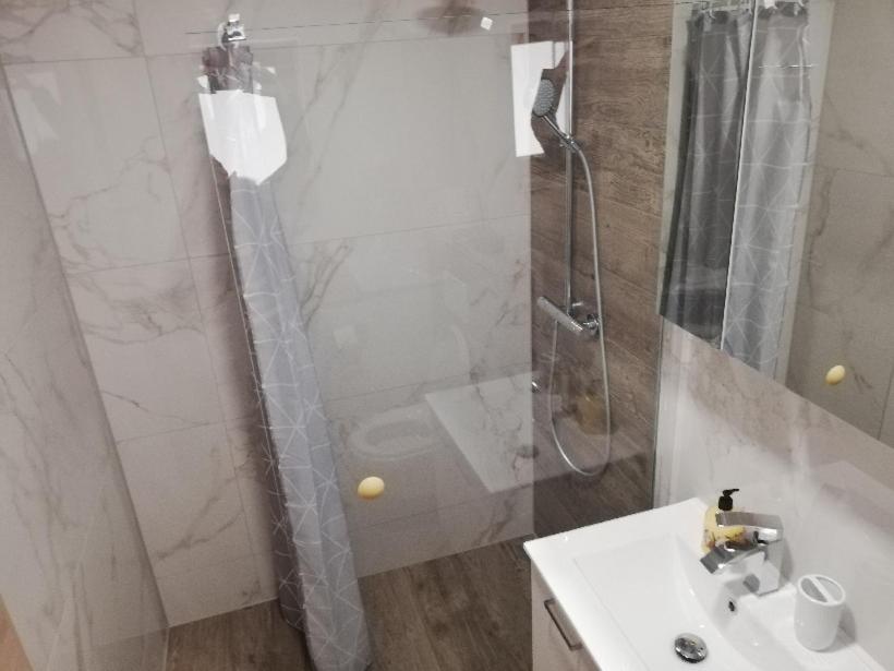 Koupelna v ubytování Apartmaji Hočka Koča