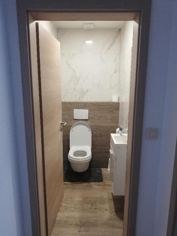 Koupelna v ubytování Apartmaji Hočka Koča